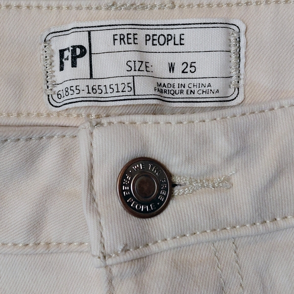 Free People Cream and Brown Tie-Dye Flare Jeans - Picture 6 of 8
